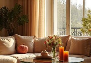 Décoration saisonnière dans un séjour de Lyon